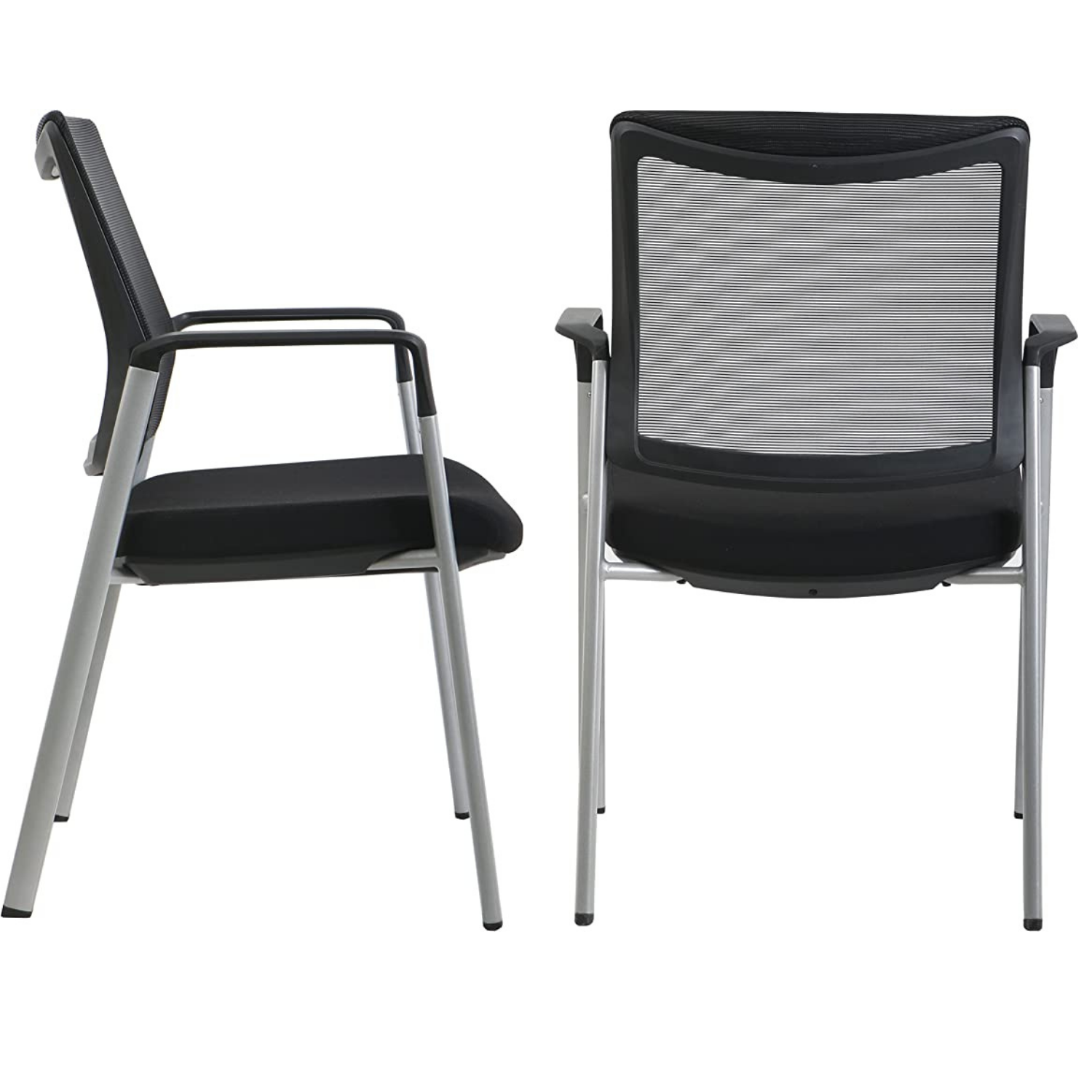 GM Seating Ever Guest Chair Mesh Back Stacking Chairs with Fabric Seat Ergonomic Chair with Lumber Support for Home Office School Church