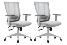 Load image into Gallery viewer, Bitchair Ergonomic Mesh Conference Room Chair - Adjustable Lumbar Support Computer Desk Chair with Height Adjustable Arms - Seat Depth Adjustable Executive Home Office Chair - (Gray) (Pack of 2)