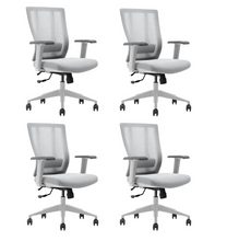 Load image into Gallery viewer, Bitchair Ergonomic Mesh Conference Room Chair - Adjustable Lumbar Support Computer Desk Chair with Height Adjustable Arms - Seat Depth Adjustable Executive Home Office Chair - (Gray) (Pack of 2)