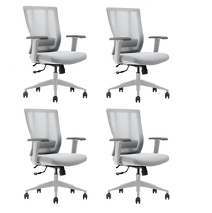 Bitchair Ergonomic Mesh Conference Room Chair - Adjustable Lumbar Support Computer Desk Chair with Height Adjustable Arms - Seat Depth Adjustable Executive Home Office Chair - (Gray) (Pack of 2)