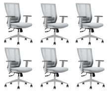 Load image into Gallery viewer, Bitchair Ergonomic Mesh Conference Room Chair - Adjustable Lumbar Support Computer Desk Chair with Height Adjustable Arms - Seat Depth Adjustable Executive Home Office Chair - (Gray) (Pack of 2)