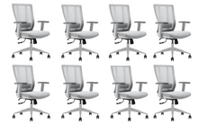 Load image into Gallery viewer, Bitchair Ergonomic Mesh Conference Room Chair - Adjustable Lumbar Support Computer Desk Chair with Height Adjustable Arms - Seat Depth Adjustable Executive Home Office Chair - (Gray) (Pack of 2)