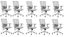 Load image into Gallery viewer, Bitchair Ergonomic Mesh Conference Room Chair - Adjustable Lumbar Support Computer Desk Chair with Height Adjustable Arms - Seat Depth Adjustable Executive Home Office Chair - (Gray) (Pack of 2)