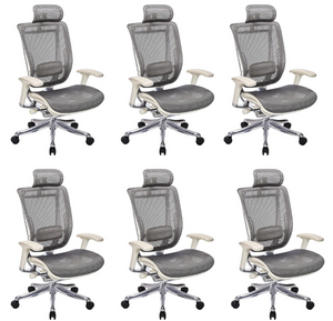 GM Seating Enklave XL Gray Mesh Executive Hi Swivel Chair