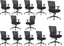 Load image into Gallery viewer, GM Seating Bitchair Ergonomic Mesh Office Chair - Adjustable Lumbar Support Computer Desk Chair with Height Adjustable Arms - Seat Depth Adjustable Executive Office Chair -  Black (Tangerine)