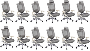 GM Seating Enklave XL Gray Mesh Executive Hi Swivel Chair