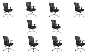 GM Seating Bitchair Ergonomic Mesh Office Chair - Adjustable Lumbar Support Computer Desk Chair with Height Adjustable Arms - Seat Depth Adjustable Executive Office Chair -  (Black)