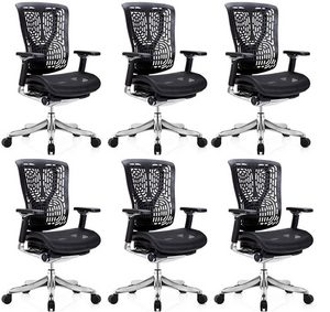 GM Seating Ergobilt High-Back Ergonomic Office Chair - Large Mesh Chair with Lumbar Support & Adjustable Armrest - Swivel Computer Desk Chair with Height adjustable backrest - Aluminum base – Black