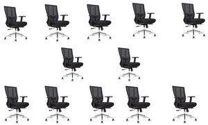 GM Seating Bitchair Ergonomic Mesh Office Chair - Adjustable Lumbar Support Computer Desk Chair with Height Adjustable Arms - Seat Depth Adjustable Executive Office Chair -  (Black)