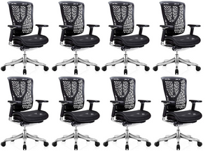 GM Seating Ergobilt High-Back Ergonomic Office Chair - Large Mesh Chair with Lumbar Support & Adjustable Armrest - Swivel Computer Desk Chair with Height adjustable backrest - Aluminum base – Black