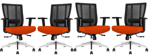 GM Seating Bitchair Ergonomic Mesh Office Chair - Adjustable Lumbar Support Computer Desk Chair with Height Adjustable Arms - Seat Depth Adjustable Executive Office Chair -  Black (Tangerine)