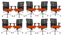 Load image into Gallery viewer, GM Seating Bitchair Ergonomic Mesh Office Chair - Adjustable Lumbar Support Computer Desk Chair with Height Adjustable Arms - Seat Depth Adjustable Executive Office Chair -  Black (Tangerine)