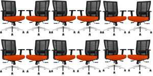 GM Seating Bitchair Ergonomic Mesh Office Chair - Adjustable Lumbar Support Computer Desk Chair with Height Adjustable Arms - Seat Depth Adjustable Executive Office Chair -  Black (Tangerine)