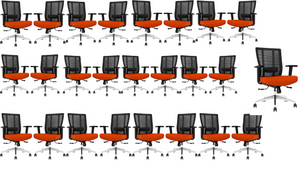 GM Seating Bitchair Ergonomic Mesh Office Chair - Adjustable Lumbar Support Computer Desk Chair with Height Adjustable Arms - Seat Depth Adjustable Executive Office Chair -  Black (Tangerine)