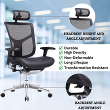 Load image into Gallery viewer, GM Seating Dreem Genuine Leather Ergonomic Office Chair - Lumbar Support, Modern Style Executive chair for Home and Office - Comfortable Desk Chair with Headrest, Seat Slide, Ratchet Back, 4D Adjustable Armrest