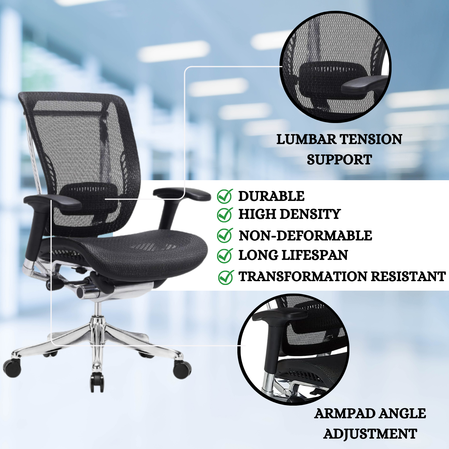 2x Gaming Chair Angle Adjuster High Back Swivel Computer Desk