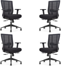 Load image into Gallery viewer, GM Seating Bitchair Ergonomic Mesh Office Chair - Adjustable Lumbar Support Computer Desk Chair with Height Adjustable Arms - Seat Depth Adjustable Executive Office Chair -  Black (Tangerine)