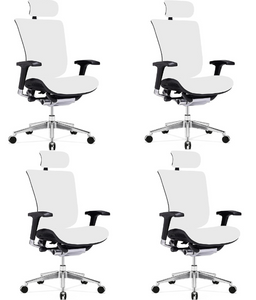 GM Seating Dreem XL White Genuine Leather Executive Office Chair