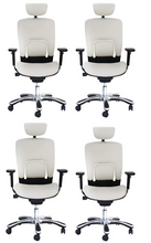 Load image into Gallery viewer, GM Seating Ergolux Genuine Leather Executive Office Chair - Lumbar Support, Modern Style Ergonomic Chair for Home Office - Comfortable Desk Chair with Headrest, Seat Slide, Ratchet Back, 3D Adjustable Armrest – White