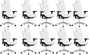 GM Seating Dreem XL White Genuine Leather Executive Office Chair