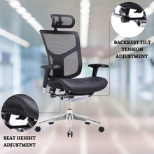 Load image into Gallery viewer, GM Seating Dreem Genuine Leather Ergonomic Office Chair - Lumbar Support, Modern Style Executive chair for Home and Office - Comfortable Desk Chair with Headrest, Seat Slide, Ratchet Back, 4D Adjustable Armrest