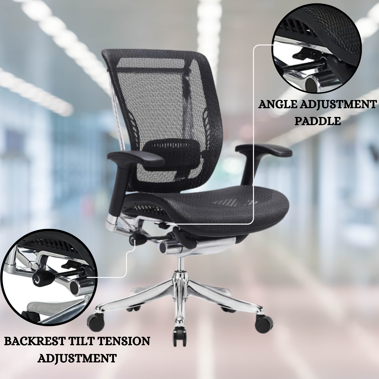 GM Seating Enklave Ergonomic Office Chair Mesh Hi Back Executive