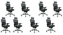 Load image into Gallery viewer, Ergohuman High Back Swivel Chair with Headrest, Black Mesh &amp; Chrome Base