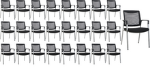 Load image into Gallery viewer, GM Seating Ever Guest Chair - Mesh Back Stacking Chairs with Fabric Seat - Ergonomic Chair with Lumber Support for Home Office School Church - Comfortable Reception Chairs - Black (Pack of 2)