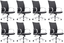 Load image into Gallery viewer, GM Seating Weeve Office Chair - High-Back Adjustable Swivel Desk Chair for Home or Office - Leather Executive Office Chair with Aluminum Arms &amp; Base - Black