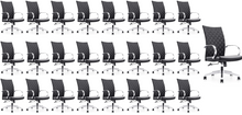 Load image into Gallery viewer, Weeve Conference Room Chairs - High Back Adjustable Swivel Desk Chair for Home or Office - Leather Office Chair with Aluminum Arms &amp; Base, Ergonomic Design, Comfortable Seating – Black