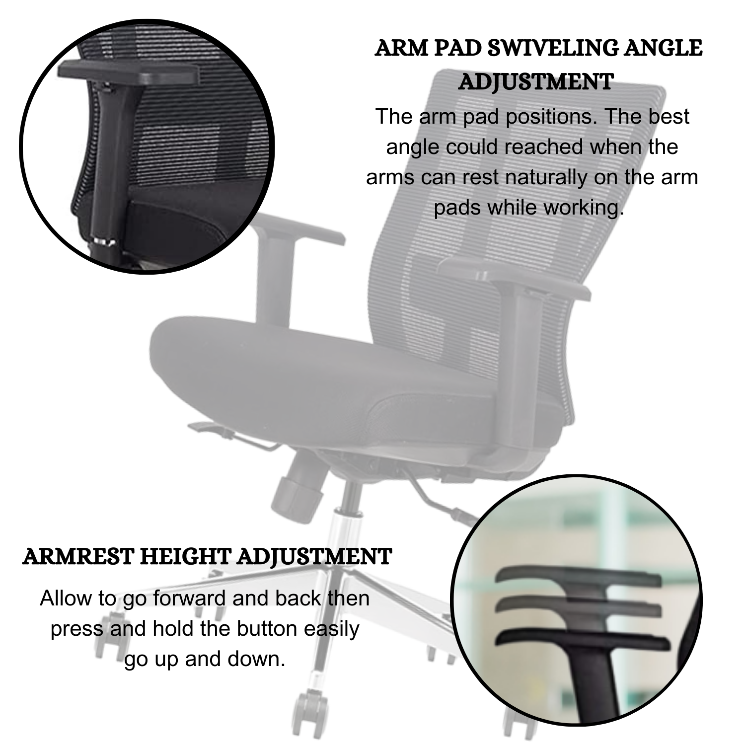 2x Gaming Chair Angle Adjuster High Back Swivel Computer Desk