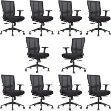 Load image into Gallery viewer, GM Seating Bitchair Ergonomic Mesh Office Chair - Adjustable Lumbar Support Computer Desk Chair with Height Adjustable Arms - Seat Depth Adjustable Executive Office Chair -  (Black)