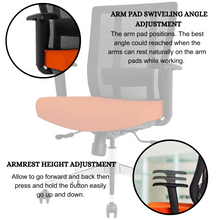 Load image into Gallery viewer, GM Seating Bitchair Ergonomic Mesh Office Chair - Adjustable Lumbar Support Computer Desk Chair with Height Adjustable Arms - Seat Depth Adjustable Executive Office Chair -  Black (Tangerine)