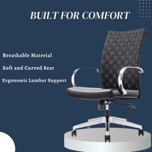 Load image into Gallery viewer, Weeve Conference Room Chairs - High Back Adjustable Swivel Desk Chair for Home or Office - Leather Office Chair with Aluminum Arms &amp; Base, Ergonomic Design, Comfortable Seating – Black