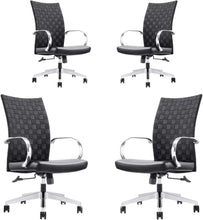 Load image into Gallery viewer, Weeve Conference Room Chairs - High Back Adjustable Swivel Desk Chair for Home or Office - Leather Office Chair with Aluminum Arms &amp; Base, Ergonomic Design, Comfortable Seating – Black