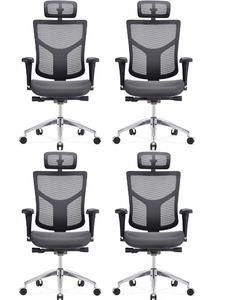 GM Seating Dreem II Ergonomic Office Chair - Mesh Hi Back Executive Desk Chair - Chrome Base with Headrest & Seat Slide - Modern Comfortable Desk Chair for Home and Office - 4D Adjustable Armrest – Black