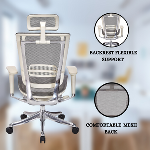 GM Seating Enklave XL Gray Mesh Executive Hi Swivel Chair