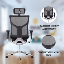 Load image into Gallery viewer, GM Seating Dreem Genuine Leather Ergonomic Office Chair - Lumbar Support, Modern Style Executive chair for Home and Office - Comfortable Desk Chair with Headrest, Seat Slide, Ratchet Back, 4D Adjustable Armrest