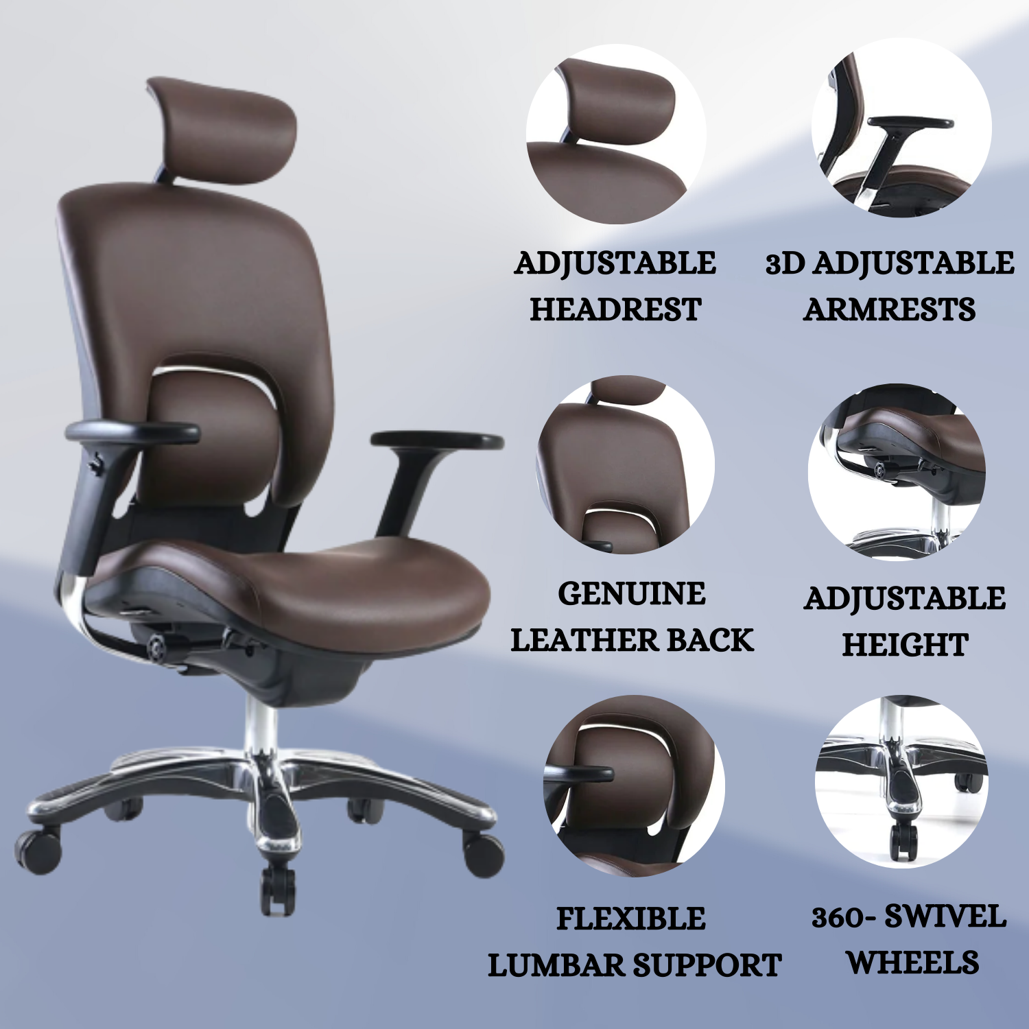 Executive office discount chair genuine leather