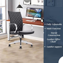 Load image into Gallery viewer, Weeve Conference Room Chairs - High Back Adjustable Swivel Desk Chair for Home or Office - Leather Office Chair with Aluminum Arms &amp; Base, Ergonomic Design, Comfortable Seating – Black