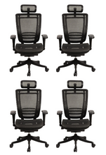 Load image into Gallery viewer, GM Seating Enklave Ergonomic Office Chair - Mesh Hi Back Executive Desk Chair - Adjustable Lumber support &amp; Armrest - Black Base with Headrest &amp; Seat Slide - Modern Comfortable Desk Chair for Home and Office – Black