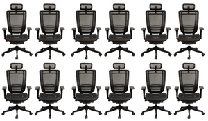 GM Seating Enklave Ergonomic Office Chair - Mesh Hi Back Executive Desk Chair - Adjustable Lumber support & Armrest - Black Base with Headrest & Seat Slide - Modern Comfortable Desk Chair for Home and Office – Black