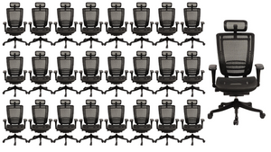 GM Seating Enklave Ergonomic Office Chair - Mesh Hi Back Executive Desk Chair - Adjustable Lumber support & Armrest - Black Base with Headrest & Seat Slide - Modern Comfortable Desk Chair for Home and Office – Black