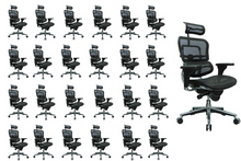 Load image into Gallery viewer, Ergohuman High Back Swivel Chair with Headrest, Black Mesh &amp; Chrome Base