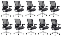 Load image into Gallery viewer, GM Seating Enklave Ergonomic Office Chair - Mesh Hi Back Executive Desk Chair - Adjustable Lumber support &amp; Backrest - Chrome Base with Headrest &amp; Seat Slide - Modern Comfortable Desk Chair for Home and Office - Black