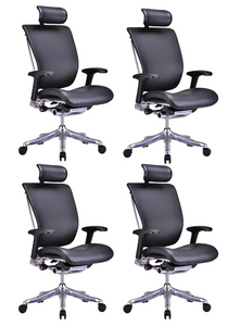 GM Seating Enklave Genuine Leather Executive Hi Swivel Chair (Black)