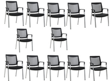 Load image into Gallery viewer, Ergonomic Executive Office Chair &amp; Mesh Stacking Chairs with Armrests Fabric Seats Ideal for Guest Waiting Room Lobby Reception &amp; Meeting Conference Room - Pack of 1