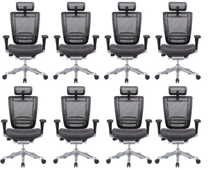 GM Seating Enklave XL Ergonomic Office Chair - Mesh Hi Back Executive Desk Chair - Adjustable Lumber support & headrest - Chrome Base with Headrest & Seat Slide - Modern Comfortable Desk Chair for Home and Office – Black