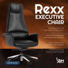 Load image into Gallery viewer, GM Seating Rexx Executive Chair - Ergonomic Design, Lumbar Support, Headrest, &amp; Padded Armrests - Durable Office Chair with Plush Cushioned Seat for Ultimate Comfort and Style