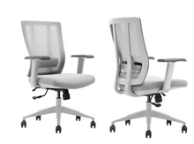 Load image into Gallery viewer, Bitchair Ergonomic Mesh Conference Room Chair - Adjustable Lumbar Support Computer Desk Chair with Height Adjustable Arms - Seat Depth Adjustable Executive Home Office Chair - (Gray) (Pack of 2)